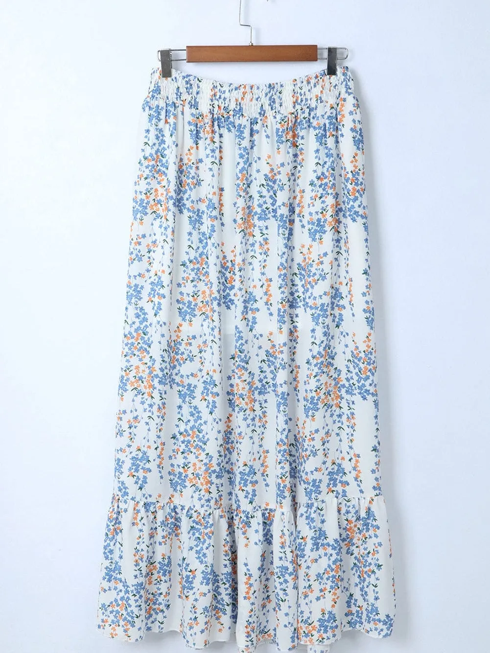 Bohemian Chic Ruffle Maxi Skirt and Crop Top Set