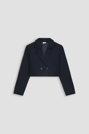 Cropped Coat Blazer For Women - INSIGNIA BLUE