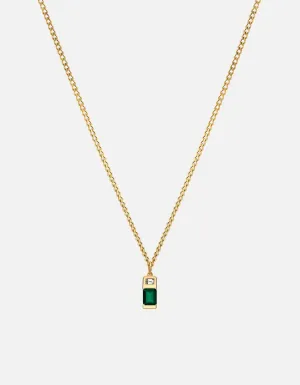 Everett Agate Necklace, Gold Vermeil/Baguette Sapphire