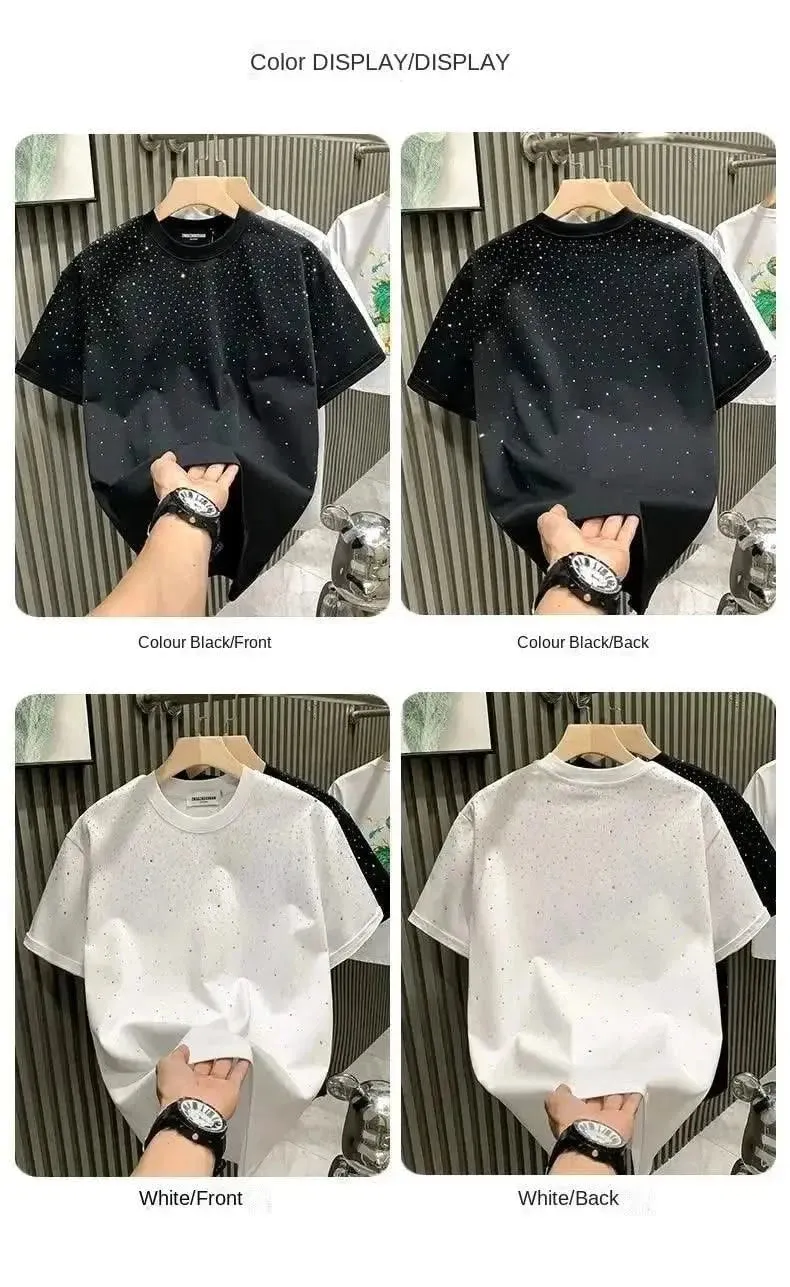 Summer Elegance Rhinestone Rivet T-Shirt for Men