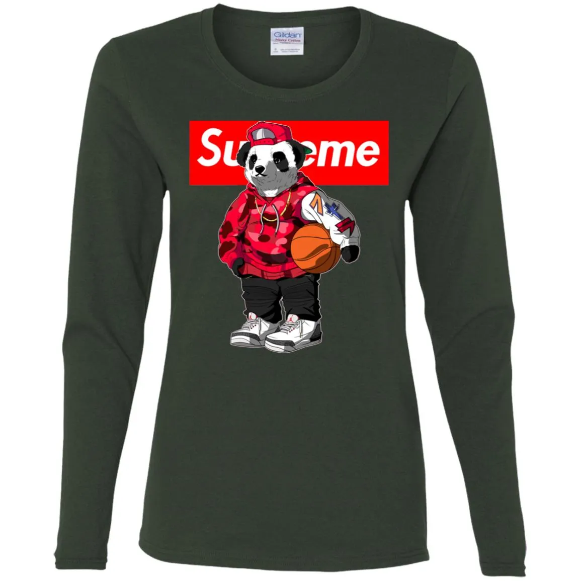 Supreme Bear Basketball T-shirt Women Long Sleeve Shirt