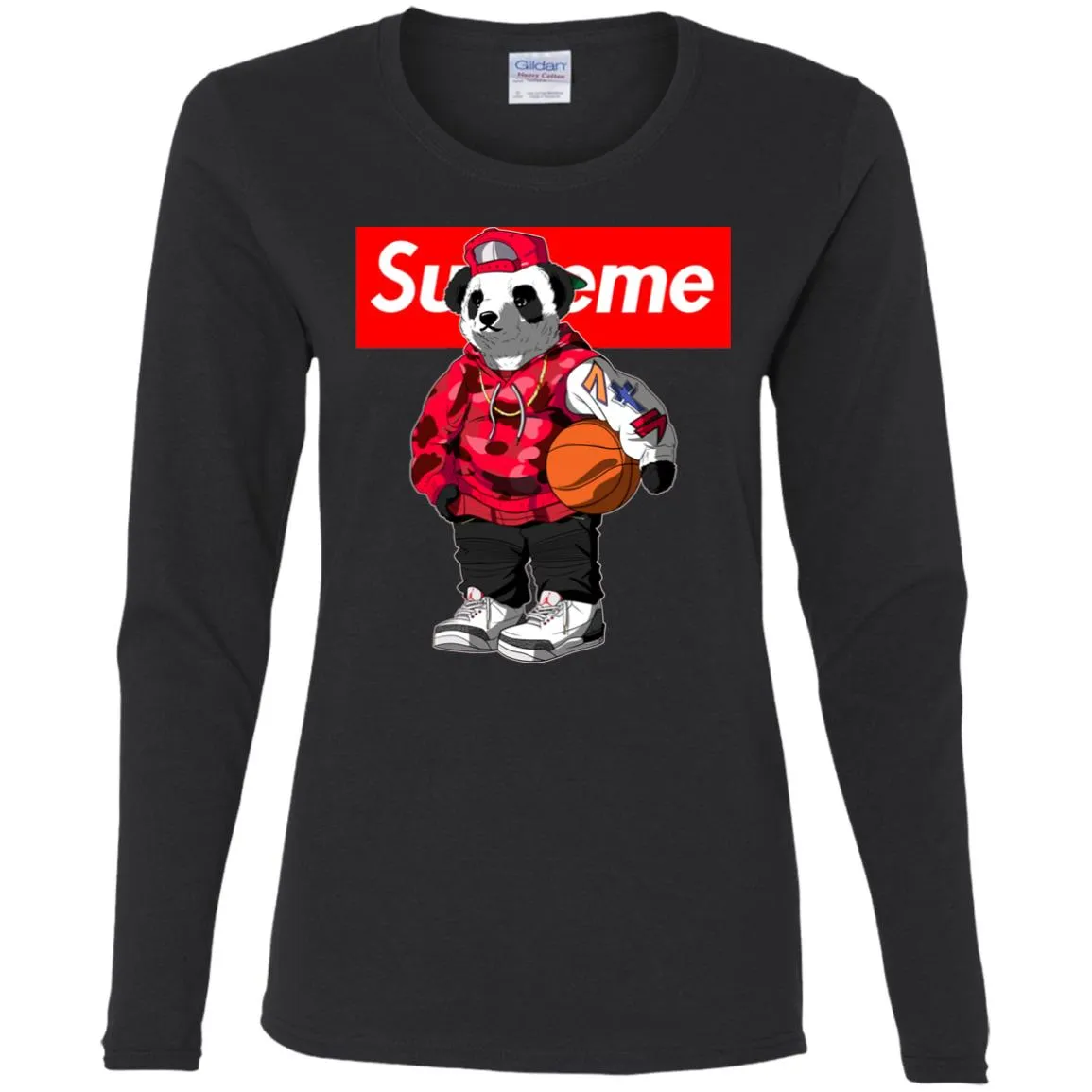 Supreme Bear Basketball T-shirt Women Long Sleeve Shirt